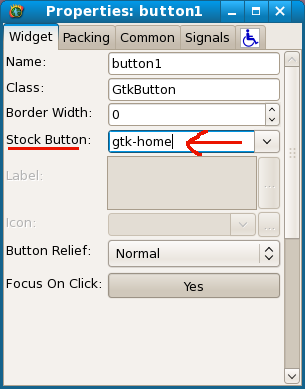 Screenshot of how to set a stock button.
