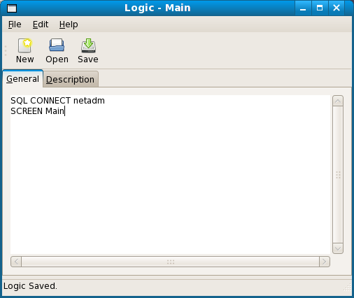 Screenshot of the logic Main with SQL CONNECT.