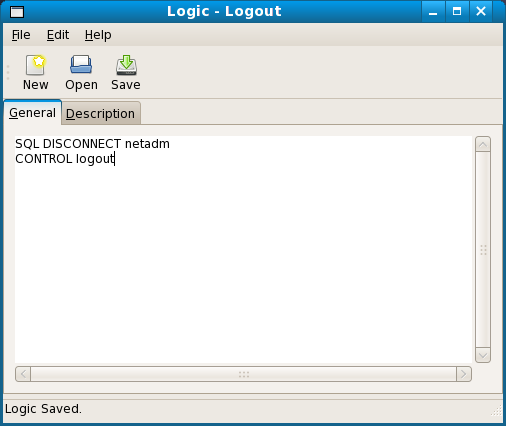 Screenshot of the logic Logout with SQL DISCONNECT.