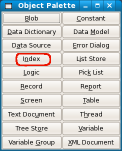 Screenshot of the index button on the object palette.