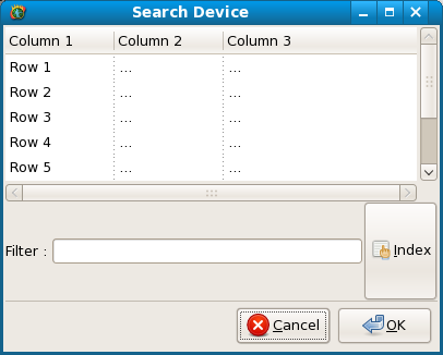 Screenshot of filter line screen DeviceSearch.