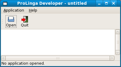 Screenshot of the Start Screen of the ProLinga Developer.